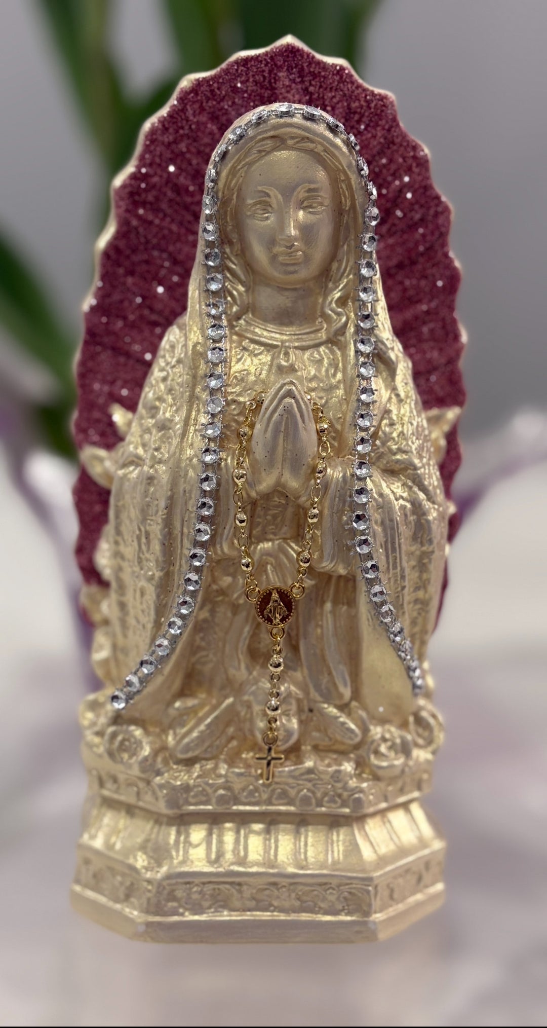 Virgin of Guadalupe figurine in Marmolina