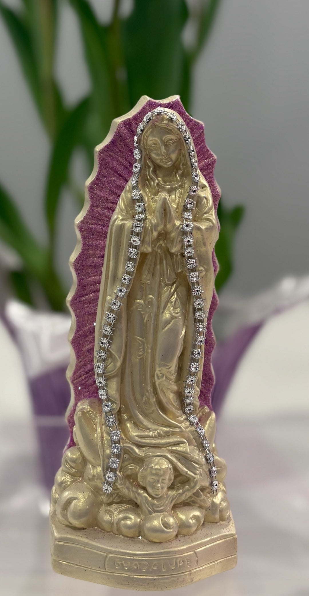 Virgin of Guadalupe figurine in Marmolina